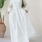 Zeagoo Women's Casual Cinched Waist Long Sleeve Dress
