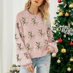 Zeagoo Women's Adorable Reindeer Pattern Knit Cardigan