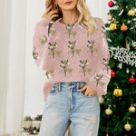Zeagoo Women's Adorable Reindeer Pattern Knit Cardigan