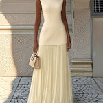 Zeagoo Elegant Boatneck Top and Pleated Maxi Skirt Set for Women Casual Work Office Loose Fit 2026 | Under $25
