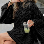 Zeagoo Women's Casual Cable Knit Short Sweater Dresses