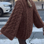 Zeagoo Women's Casual Cable Knit Short Sweater Dresses