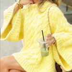 Zeagoo Women's Casual Cable Knit Short Sweater Dresses