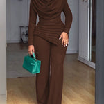 Zeagoo Women's Casual Pleated Patchwork Cinched Waist Jumpsuit