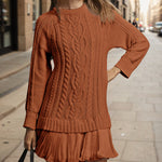 Zeagoo Women's Casual Cozy Cable Knit Sweater Dress