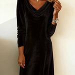 Lux Velvet Cowl Neck Mini Dress