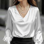 Zeagoo Urban Casual Smooth Satin Blouse for Women Elegant Office Work Dressy 2026 | Under $40