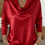 Zeagoo Elegant Long Sleeve Satin Blouse for Women Elegant Office Work Dressy 2026 | Under $40