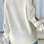 Zeagoo Cute Bow-Knitted Openwork Sweater