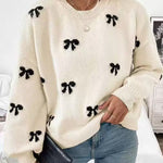 Zeagoo Cute Bow Tie Knitted Pullover Sweater