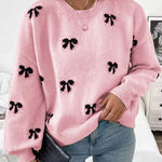 Zeagoo Cute Bow Tie Knitted Pullover Sweater