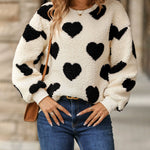 Zeagoo Cute Fleece Heart-Shaped Sweatshirt
