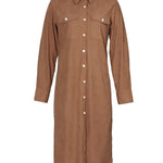 Zeagoo Women's Casual Corduroy Long Sleeves Shirt Dress