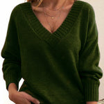 Zeagoo Elegant Casual V-neck Knit Sweater for Women Casual Work Office Loose Fit 2026 | Under $25