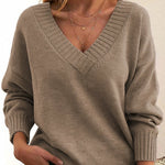 Zeagoo Elegant Casual V-neck Knit Sweater for Women Casual Work Office Loose Fit 2026 | Under $25