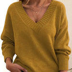 Zeagoo Elegant Casual V-neck Knit Sweater for Women Casual Work Office Loose Fit 2026 | Under $25