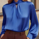 Zeagoo Essential Satin Tie Neck Workwear Blouse for Women Elegant Office Work Dressy 2026 | Under $40