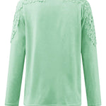 Zeagoo Elegant Lace Cutout Long Sleeve T-Shirt for Women Casual Work Office Loose Fit 2026 | Under $25