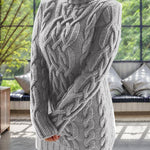 Zeagoo Women's Casual Cable Knit Turtleneck Sweater Dress