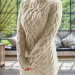 Zeagoo Women's Casual Cable Knit Turtleneck Sweater Dress