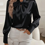 Zeagoo Elegant Dressy Bow Tie Neck Blouse for Women Casual Work Office Loose Fit 2026 | Under $40