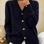 Zeagoo Women's Cozy Heart Shaped Button Knit Cardigan