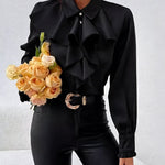 Zeagoo Elegant Solid Ruffle Tie Neck Blouse for Women Cute Summer Casual 2026 | Under $40