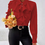 Zeagoo Elegant Solid Ruffle Tie Neck Blouse for Women Cute Summer Casual 2026 | Under $40