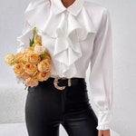 Zeagoo Elegant Solid Ruffle Tie Neck Blouse for Women Cute Summer Casual 2026 | Under $40