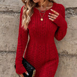 Zeagoo Women's Casual Cinched Waist Cable Knit Sweater Dress