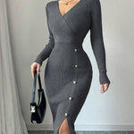Zeagoo Women's Cozy Comfort Knit Bodycon Midi Dress