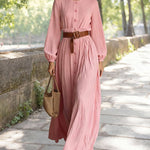 Zeagoo Women's Chic Flowy Lantern Sleeves Long Dress
