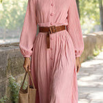 Zeagoo Women's Chic Flowy Lantern Sleeves Long Dress