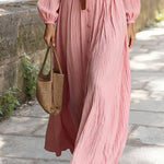 Zeagoo Women's Chic Flowy Lantern Sleeves Long Dress