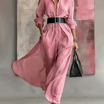 Zeagoo Women's Comfy Flowy Belted Long Shirt Dress