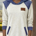 Zeagoo Women's Casual Paneled Contrast Hoodie Dress