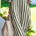 Zeagoo Women's Casual Striped Loose Fit Maxi Shirt Dress