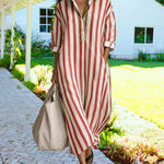 Zeagoo Women's Casual Striped Loose Fit Maxi Shirt Dress