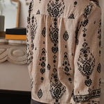 Zeagoo Ethnic Style Printed Lantern Sleeves Blouse for Women Casual Work Office Loose Fit 2026 | Under $40