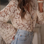 Zeagoo Delicate Lace Floral Hollow Out Blouse for Women Casual Boho Summer Vacation 2026 | Under $40