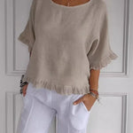 Zeagoo Stylish Casual Round Neck Ruffled Hem T-Shirt for Women Cute Summer Casual 2026 | Under $40