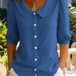 Zeagoo Women's 2026 Cute Peter Pan Collar Button Down Blouse Short Sleeve Dressy Casual Work Office Elegant Top