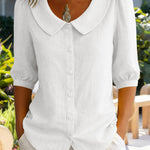 Zeagoo Women's 2026 Cute Peter Pan Collar Button Down Blouse Short Sleeve Dressy Casual Work Office Elegant Top