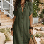 Relaxed Everyday Style Button Down Shirt Dress
