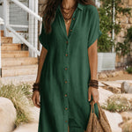 Relaxed Everyday Style Button Down Shirt Dress
