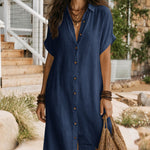 Relaxed Everyday Style Button Down Shirt Dress