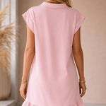 Cute Casual Double Pocket Ruffle Hem Sleeveless Dress