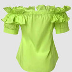 Cute Ruffled Off-the-Shoulder Short Sleeve Blouse