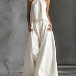 Elegant Minimalism Halter Neck Two Piece Set