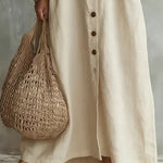 Boho Lazy V-neck Sleeveless Maxi Dress